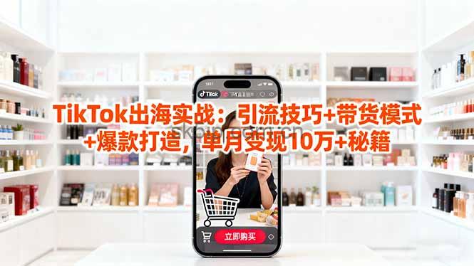 「TikTok出海实战」引流技巧+带货模式+爆款打造，单月变现10万+秘籍